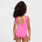 Traje de baño de una pieza con diseño de espalda en U para niñas talla pequeña Nike Swim