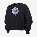 Sudadera de cuello redondo Nike de la NWSL para mujer Racing Louisville FC Phoenix Fleece - Negro