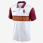 Polo universitario Nike Dri-FIT para hombre USC Trojans Primetime Campus Vapor - Blanco