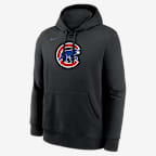 Sudadera con gorro sin cierre Nike de la MLB para hombre Chicago Cubs Club - Negro