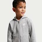 Conjunto de dos piezas de sudadera con gorro para niños talla pequeña Nike Full-Zip Club Set