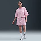 ナイキ スポーツウェア チル ポプリン ウィメンズ ストライプ ボクシー トップ