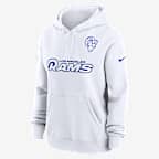 Los Angeles Rams Alt Pack Club Women's Nike NFL Pullover Hoodie - White