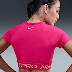 Nike Pro Women's Dri-FIT Short-Sleeve Cropped Graphic Top