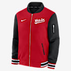 Chamarra bomber Nike de la MLB de cierre completo para hombre Chicago White Sox Authentic Collection City Connect - Rojo