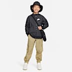 Chamarra holgada hasta la cadera con gorro para niño talla grande Nike Sportswear Windrunner