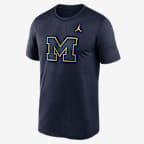 Michigan Color Pop Logo Legend Men's Jordan Brand Dri-FIT College T-Shirt - Navy