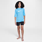 Nike Swim Hydroguard Essential Big Kids' (Boys') Dri-FIT UV Short Sleeve Top