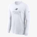 Playera de manga larga Nike Dri-FIT de la NFL para hombre Miami Dolphins Team Issue - Blanco