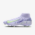 Fotbollssko för varierat underlag Nike United Mercurial Superfly 10 Academy med högt skaft - Purple Agate/Barely Volt