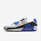 Nike Air Max 90 Premium Men's Shoes - White/Racer Blue/Black/Khaki