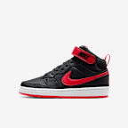 Nike Court Borough Mid 2 Older Kids' Shoes - Black/White/University Red