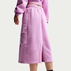 Falda midi cargo para mujer Nike Sportswear Phoenix Fleece