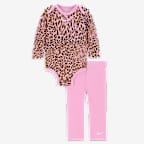 Conjunto de body y leggings acampanados para bebé (0 a 6 meses) Nike - Rosa amanecer