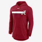 Playera universitaria de manga larga con gorro Nike Dri-FIT para hombre Alabama Primetime Pattern - Carmesí
