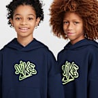 Sudadera de básquetbol con gorro sin cierre de tejido Fleece para niños talla grande Nike Culture of Basketball