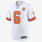 Jersey de juego Nike de la NFL para hombre de Baker Mayfield de los Tampa Bay Buccaneers de la 50.ª temporada - Blanco