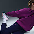 FC Barcelona Phoenix Fleece Nike Football-bukser med høj talje til kvinder