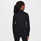 Nike Academy voetbaltrainingstop met Dri-FIT, lange mouwen en korte rits voor kids