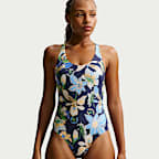 Traje de baño de una pieza con cuello en forma de U para mujer Nike Swim