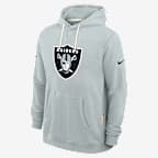 Las Vegas Raiders Initial Home Sideline Men's Nike Dri-FIT NFL Pullover Hoodie - Silver
