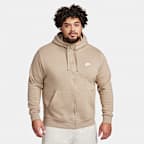 Sudadera con gorro de cierre completo para hombre Nike Sportswear Club Fleece