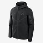 Atlanta Braves Men's Nike Tech Full-Zip Windrunner Hoodie - Black
