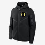 Chamarra universitaria Nike con gorro de cierre completo para hombre Oregon Tech Fleece Windrunner - Negro