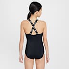 Traje de baño de una pieza de espalda cruzada para niña talla grande Nike Swim