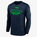 Seattle Seahawks Sideline Team Issue Velocity Men's Nike Dri-FIT NFL Long-Sleeve T-Shirt - Navy