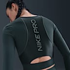 Nike Pro Women's Dri-FIT Cropped Long-Sleeve Top