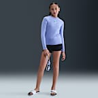 Playera de manga larga Dri-FIT UV para niña talla grande Nike Swim Hydroguard