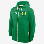 Sudadera con gorro universitaria Nike Dri-FIT de cierre completo para hombre Oregon Sideline - Verde manzana