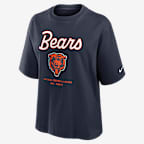 Chicago Bears Essential Script Boxy Women's Nike NFL T-Shirt - Marine