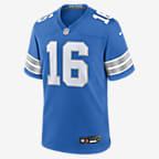 Jersey de fútbol americano Nike de la NFL Game para hombre Jared Goff Detroit Lions - Azul