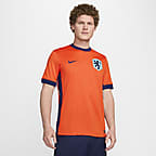 Nederland (vrouwenelftal) 2024/25 Stadium Thuis Nike Dri-FIT replicavoetbalshirt voor heren - Safety Orange/Blue Void/Copa/Blue Void