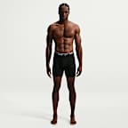 Nike Essential Men's Cotton Stretch Boxer Briefs (3-Pack) - Black