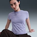 ナイキ スポーツウェア チル ニット ウィメンズ スリム ストライプド Tシャツ