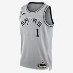 Victor Wembanyama San Antonio Spurs Hardwood Classics Men's Dri-FIT Basketball Swingman Jersey - Flat Silver