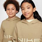 Sudadera con gorro sin cierre de tejido Fleece Dri-FIT para niños talla grande Nike Multi