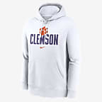 Clemson Tigers Primetime Club Campus Men's Nike College Pullover Hoodie - White