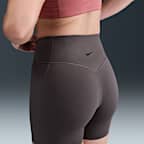 Shorts de ciclismo de tiro alto de 13 cm sin costura frontal para mujer Nike Universa