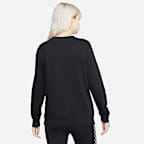 เสื้อวอร์มคอกลมมีโลโก้ลายตารางผู้หญิง Nike Sportswear Club Fleece