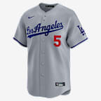 Freddie Freeman Los Angeles Dodgers Men's Nike Dri-FIT ADV MLB Limited Jersey - Grey