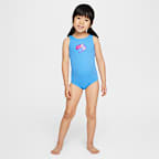 Traje de baño de una pieza con diseño de espalda en U para niñas talla pequeña Nike Swim
