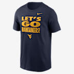 West Virginia Sideline Slogan Men's Nike Dri-FIT College Long-Sleeve T-Shirt - College Navy