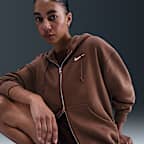 Sudadera con gorro con cierre completo de tejido Fleece oversized para mujer Nike Sportswear Phoenix