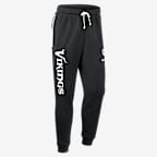 Pants Nike Dri-FIT de la NFL de pierna entallada para hombre Minnesota Vikings Ground Game Sideline - Negro