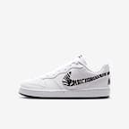 Nike Court Borough Low Big Kids' Shoes - White/Black