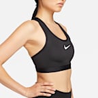 Brassière de sport réglable non rembourrée Nike Swoosh High Support pour femme